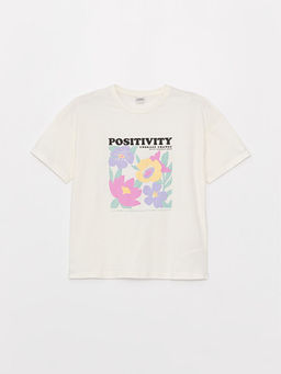 Bisiklet Yaka Bask?l? K?sa Kollu K?z ?ocuk Ti??rt ve Pantolon - Waikiki фото 2