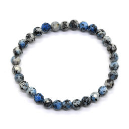 Браслет из яшмы синей шарик граненый 6мм, 17см