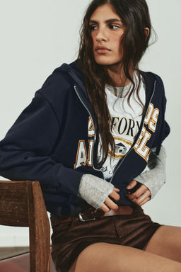 CONTRAST VARSITY HOODIE - Zara фото 8