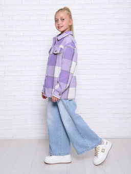 РБ012 Рубашка Бавария 2 (лиловый; белый) - Милаша фото 5