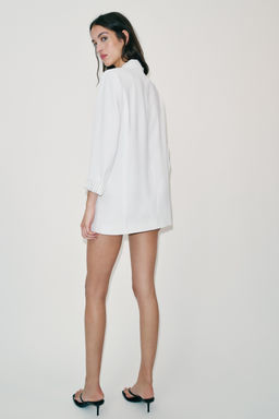 BLAZER MANGA REMANGADA PU?O ESTAMPADO / Blanco roto - Zara фото 3