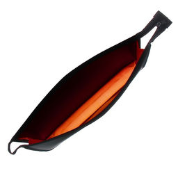 Папка для тетрадей А4, 40 х 245 х 340 мм, молния сверху, пластиковая, Calligrata, чёрная/оранжевая  фото 4