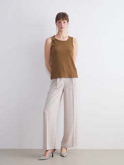 Bisiklet Yaka Dokulu Bluz