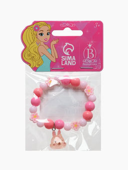 Цена за 2 шт. Браслет детский Выбражулька фимо с бусинами, d=6 см. зайчик с бусинами, розовый фото 4