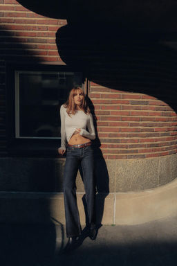 JEANS TRF WIDE LEG TIRO BAJO / ?ndigo oscuro