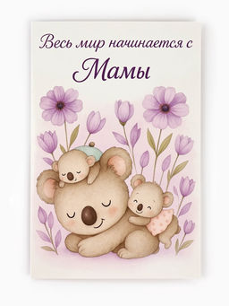 Цена за 10 шт. Открытка Любимой маме, 12?18 см