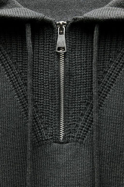 KNIT SWEATER WITH HOOD - Zara фото 9