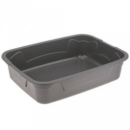 Лоток-туалет для кошек 44,7х33,4х14,7см, полипропилен, с сеткой, с ботиком, темно-серый/серый (Россия) - Pet toys фото 4