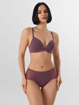 Цена за 2 штуки! Трусы женские макси фиолетовые кружевные