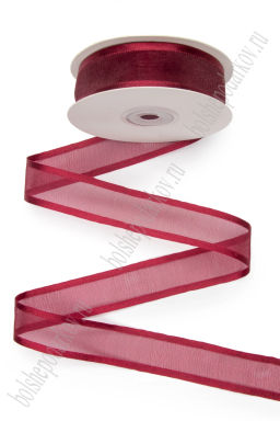 Лента органза с атласными краями 2,5 см*25 ярд (SF-5922) бордовый №33