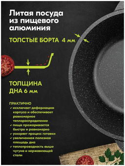 Кастрюля 2л АП Гранит black арт.42802 /Мечта/  фото 12