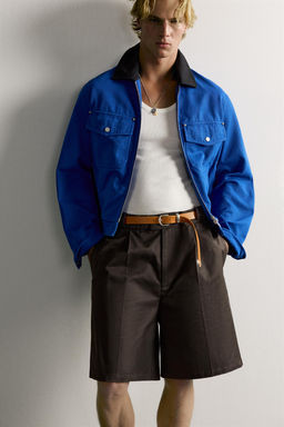 BERMUDA RELAXED FIT PLIEGUES / Marr?n - Zara фото 5