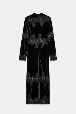 VELVET LACE DRESS - Zara фото 4
