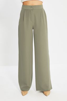 TRENDYOLMILLA Lacivert Wide Leg/Genis Paca Dokuma Kumas Pantolon TWOAW22PL0139 фото 17