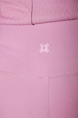 Pembe Soft F?rcal? Kumas Reflektor Bask? Detayl? Tam Boy Orme Spor Tayt THMAW25TY00020
