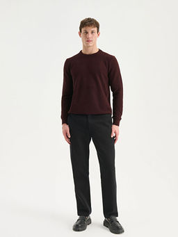 Bisiklet Yaka Kareli Erkek Triko Kazak