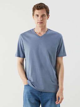 V Yaka K?sa Kollu Penye Erkek Ti??rt