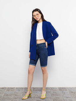 Normal Bel Slim Fit D?z Cep Detayl? Kad?n Rodeo Jean ?ort