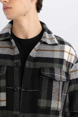 Рубашка Relax Fit в клетку с длинным рукавом Lumberjack - Defacto фото 5