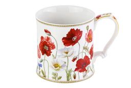 Кружка 380 мл 12,3*9*9 см "Маки" NEW BONE CHINA