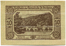 Банкнота 10 геллеров 1920 года Австрия  Санкт-Панкранц (нотгельд)