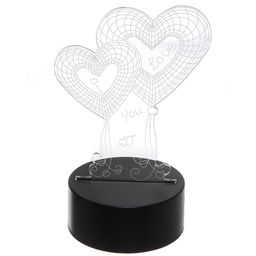 Цена за 2 шт. Светильник ночник "3D-Нежность" на пластиковой подставке, с включателем USB