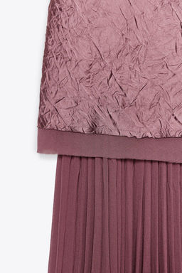 PLEATED CONTRAST MIDI DRESS - Zara фото 7