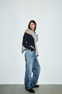 TRF LOW-RISE BAGGY TAPERED JEANS - Zara фото 4