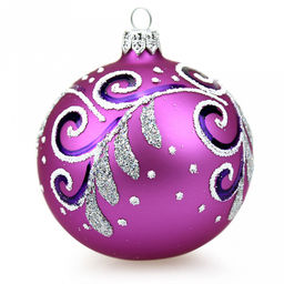 Елочная игрушка шар стеклянная Стужа д8,5см, ручная художественная роспись, подарочная упаковка (Россия)