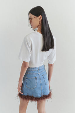 TRENDYOLMILLA Limited Edition Mavi Pacas? Kahverengi Tuy Detayl? Mini Denim Etek TWOSS25ET00111 фото 2