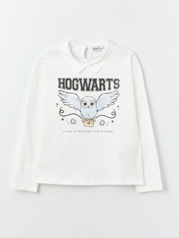 G?mlek Yaka Harry Potter Bask?l? Uzun Kollu K?z ?ocuk Ti??rt