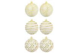 Набор 6 новогодних шаров 9,5*9,5 см Золотой винтаж шампань с эффектом старины - Elan gallery фото 10