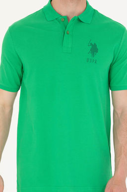 Футболка-поло U.S. Polo Assn Apple Green зеленая хлопок  фото 20