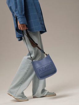 Сумка кожаная на плечо Azaro 30996 сиреневый закат