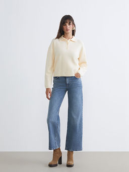 Wideleg Kad?n Jean Pantolon