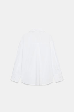 CAMISA B?SICA POPEL?N / Blanco - Zara фото 8