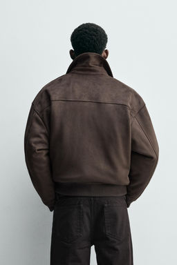 FAUX SUEDE QUILTED JACKET - Zara фото 3