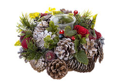 Новогоднее украшение подсвечник 22*22*11 см Снежная фантазия на 1 свечу круг - Elan gallery фото 6