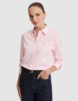 Pembe Slim Fit Pamuklu Basic G_mlek