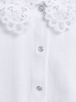 ACOOLA / Блузка детская для девочек Flores белый  фото 5