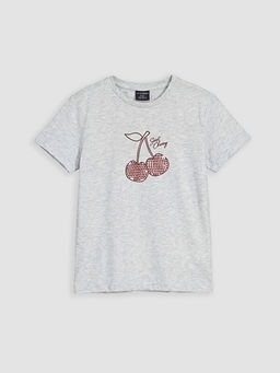 Bisiklet Yaka Ta?l? K?z ?ocuk Ti??rt