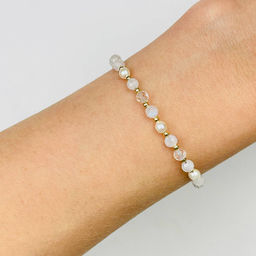 Браслет для Рака из Топаза,Лунного камня и Жемчуга