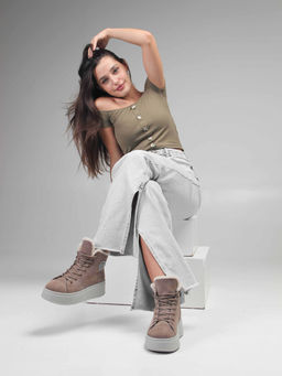 Ботинки 217.ALTAgr. капучино замша/Шерсть