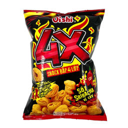 Чипсы кукурузные со вкусом острого соуса Шрирача 4X Corn Snack Oishi, Вьетнам, 68 г Акция