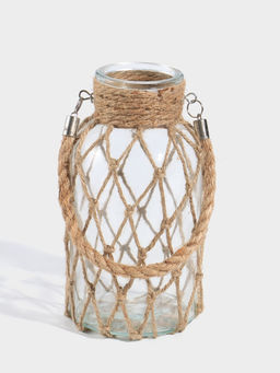 Ваза для цветов с ручкой «Иво», 20×10 см, стекло, прозрачная