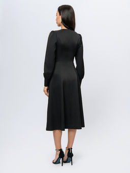 УЦЕНКА.Платье черного цвета длины миди с длинными рукавами - 1001dress фото 7
