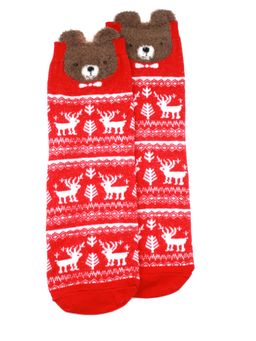 Носки НГ р.35-40 Red christmas Мишка