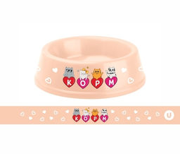 Цена за 3 шт. Миска пластиковая "МОЙ БРО - Корм!, цвет бежевый 21*6,5см (логотип на миске) 700мл