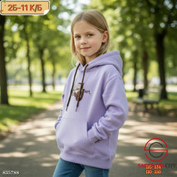 Кофта для девочки с капюшоном