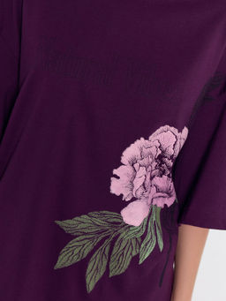 Футболка женская фиолетовая с цветком инжир +печать 112874 - Mark formelle фото 6